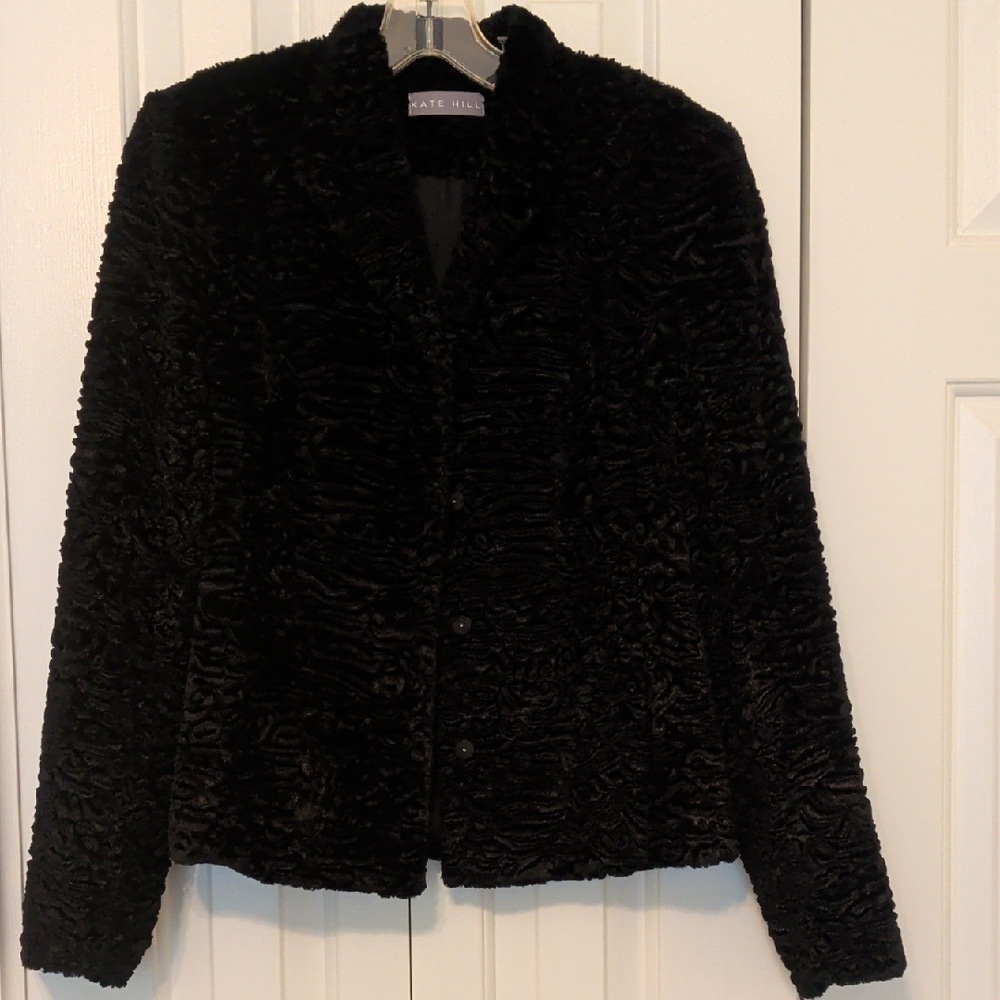 Kate Hill Textured Black Teddy Jacket